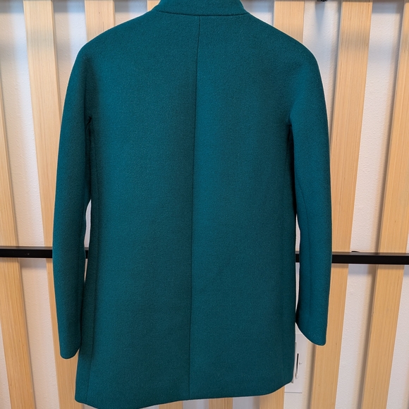 Women's JCrew Size 00 Green Wool Blend Cocoon Jacket - Picture 2 of 12